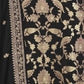 Rajwada Black Cotton Blend Embroidered Semi-Stitched Kurta Set For Women