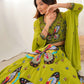 Rajwada Green Georgette Embroidered Semi-Stitched lehenga For Women