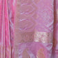 Rajwada Pink Satin Woven Saree With Unstitched Blouse For Women