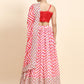 Rajwada Red Georgette Embellished Semi-Stitched Lehenga For Women