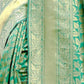Rajwada Green Banarasi Silk Woven Saree With Unstitched Blouse For Women
