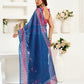Rajwada Blue Cotton Linen Zari Work Saree For Women