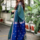 Rajwada Teal Silk Blend Zari Work Saree For Women