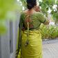 Rajwada Lime Yellow Silk Blend Zari Work Saree For Women