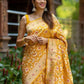 Rajwada Mustard Yellow Silk Blend Zari Work Saree For Women