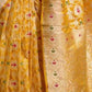 Rajwada Mustard Yellow Silk Blend Zari Work Saree For Women