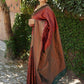 Rajwada Maroon Silk Blend Zari Work Saree For Women