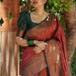 Rajwada Maroon Silk Blend Zari Work Saree For Women