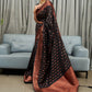Rajwada Black Silk Blend Zari Work Saree For Women