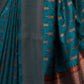 Rajwada Teal Blue Silk Blend Zari Work Saree For Women