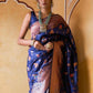Rajwada Navy Blue Silk Blend Zari Work Saree For Women
