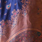 Rajwada Navy Blue Silk Blend Zari Work Saree For Women