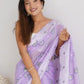 Rajwada Lavender Cotton Solid Saree For Women