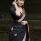 Rajwada Black Silk Blend Zari Work Saree For Women