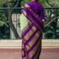 Rajwada Green And Purple Silk Blend Zari Work Saree For Women