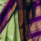 Rajwada Green And Purple Silk Blend Zari Work Saree For Women