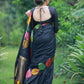 Rajwada Black Silk Blend Solid Saree For Women