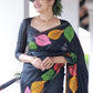 Rajwada Black Silk Blend Solid Saree For Women