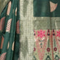 Rajwada Dark Green Silk Blend Zari Work Saree For Women