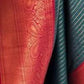 Rajwada Green And Red Silk Blend Zari Work Saree For Women
