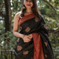 Rajwada Black Silk Blend Zari Work Saree For Women