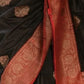 Rajwada Black Silk Blend Zari Work Saree For Women