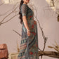 Rajwada Grey Silk Blend Printed Saree For Women