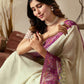 Rajwada Off White Silk Blend Printed Saree For Women