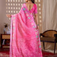 Rajwada Pink Silk Blend Printed Saree For Women