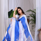 Rajwada Royal Blue Silk Blend Printed Saree For Women