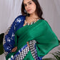 Rajwada Aqua Green Silk Blend Printed Saree For Women