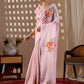 Rajwada Light Pink Satin Solid Saree For Women