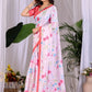 Rajwada White Satin Solid Saree For Women