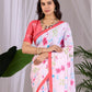Rajwada White Satin Solid Saree For Women
