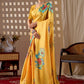 Rajwada Yellow Satin Solid Saree For Women