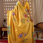 Rajwada Yellow Satin Solid Saree For Women
