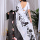 Rajwada White And Black Satin Solid Saree For Women