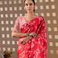 Rajwada Red Satin Solid Saree For Women