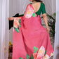 Rajwada Pink Satin Solid Saree For Women