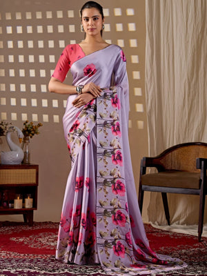 Rajwada Multicolor Satin Solid Saree For Women