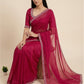 Rajwada Wine Silk Blend Printed Saree For Women