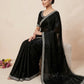 Rajwada Black Silk Blend Printed Saree For Women