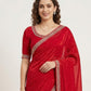 Rajwada Red Silk Blend Printed Saree For Women