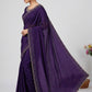 Rajwada Violet Silk Blend Printed Saree For Women