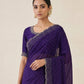 Rajwada Violet Silk Blend Printed Saree For Women