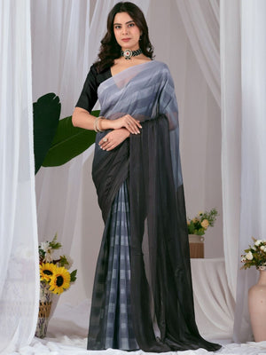 Rajwada Black Silk Solid Saree For Women