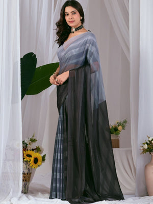 Rajwada Black Silk Solid Saree For Women