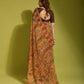 Rajwada Women Brown Georgette Designer Saree With Unstitched Blouse