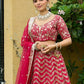 Rajwada Red Silk Blend Embroidered Semi-Stitched Lehenga For Women
