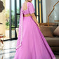 Rajwada Lavender Georgette Embroidered Semi-Stitched Lehenga For Women